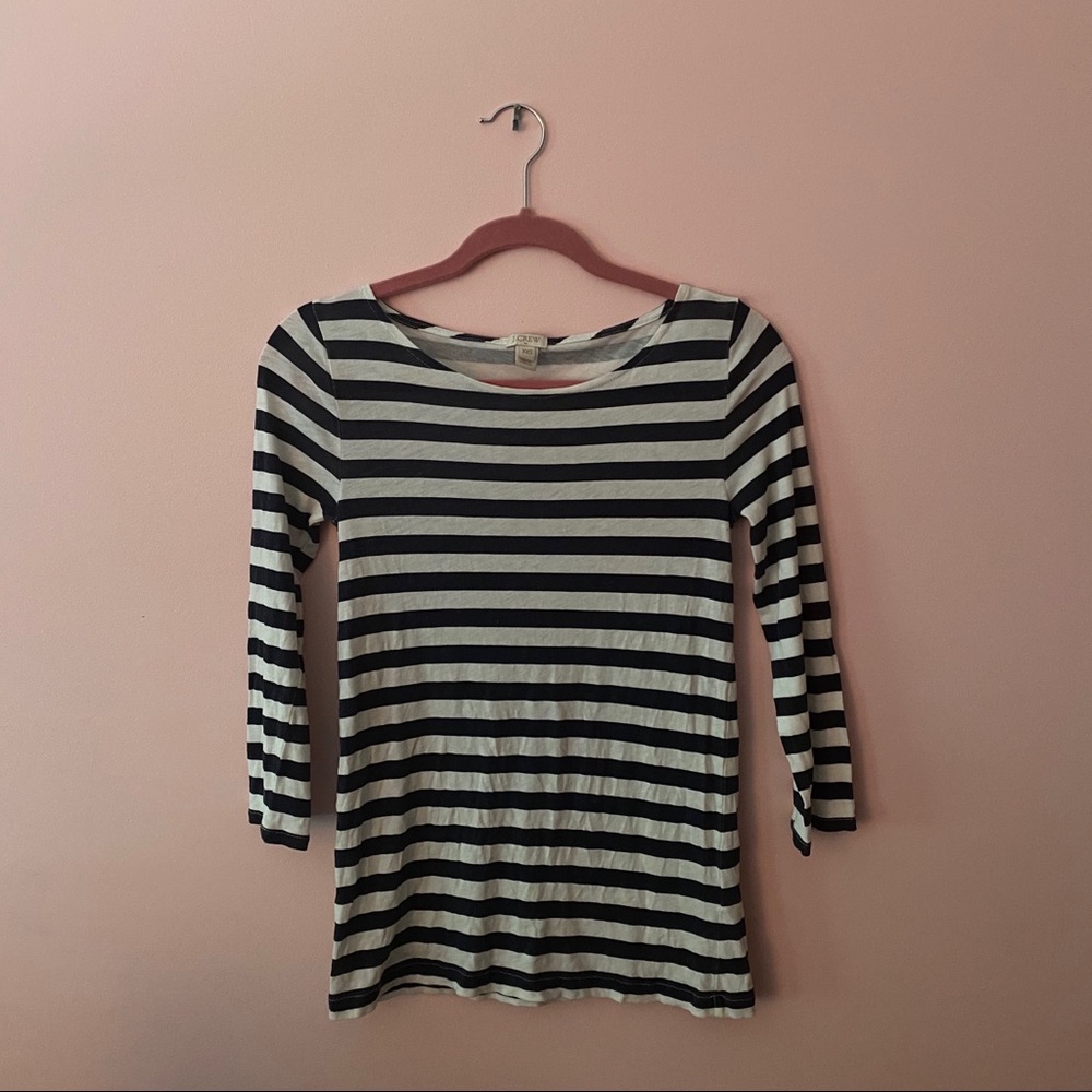 JCrew Preppy Navy Striped Shirt